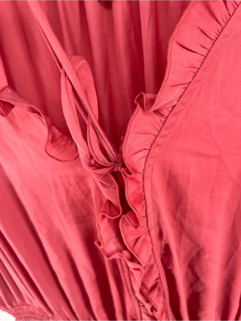 Lane Bryant Maxi Dress 26/28 Coral Pink Pleated Sleeveless Boho Resort Dress - Picture 9 of 13